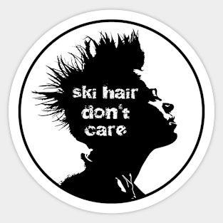 Ski Hair Circle Girl Sticker